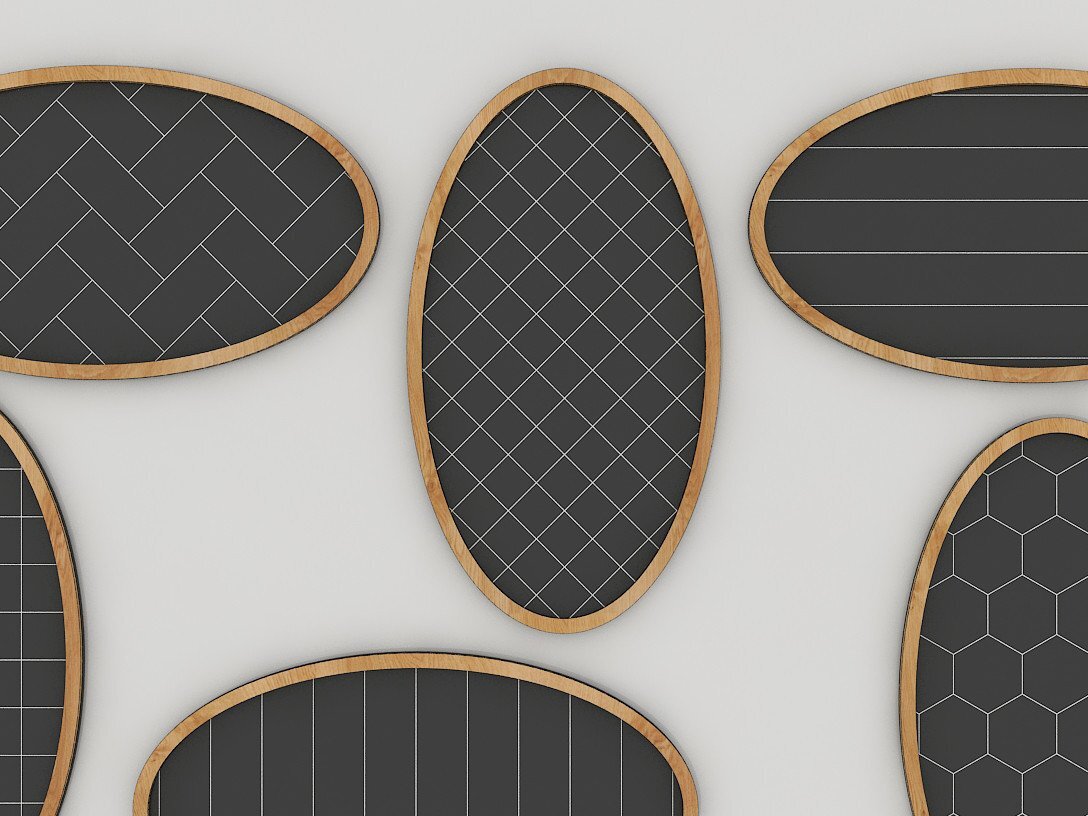 Intra απο ξύλο plywood 3mm-4mm πάχος - Ellipse Frames με μοτίβα Αρχεία λέιζερ Δίασταση 20x25 cm INTRAFABR-39274877