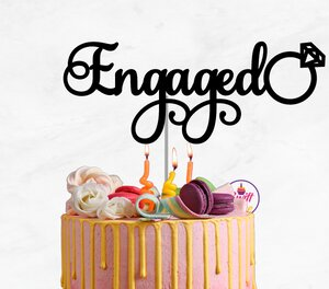 Intra απο ξύλο plywood 3mm-4mm πάχος - Αρραβωνιασμένο Cake Topper Δίασταση 20x20 cm INTRAFABR-75261249