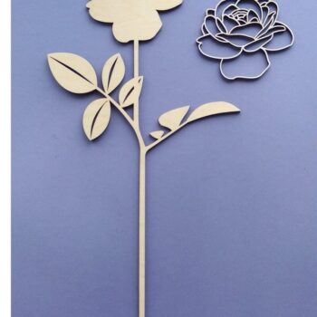 Intra απο ξύλο plywood 3mm-4mm πάχος - Αγγλικό τριαντάφυλλο  κομμένο λουλούδι με λέιζερ Δίασταση 20x20 cm INTRAFABR-34318021 - Image 4