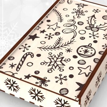 Intra απο ξύλο plywood 3mm-4mm πάχος - Χαραγμένο κουτί δώρου για τις γιορτές Δίασταση 15x15 cm INTRAFABR-109675523 - Image 3