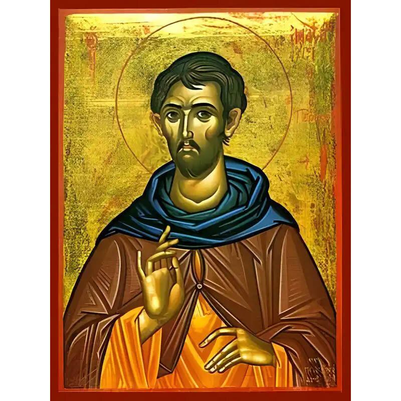 Εικόνα Ορθοδοξίας με περίγραμμα χρυσό σε ξύλο Φλαμουρίας  με  βάση Εικόνα ΑΓΙΟΣ ΑΝΑΣΤΑΣΙΟΣ ΜΑΡΤΥΣ, Ο ΠΕΡΣΗΣ Χειροποίητη Ελληνορθόδοξη εικόνα του Ιησού Χριστού, Κρεμαστή πλάκα βυζαντινής τέχνης, χριστιανική τέχνη Διάσταση 40x30 cm (10,2x7,9 ίντσες)  INTRAEK-1447757865103