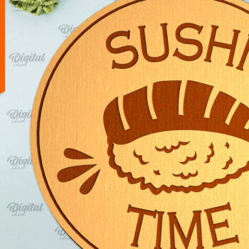 Intra απο ξύλο plywood 3mm-4mm πάχος - Χαραγμένο Sushi Board Laser Cut Δίασταση 30x20 cm INTRAFABR-98535705 - Image 1