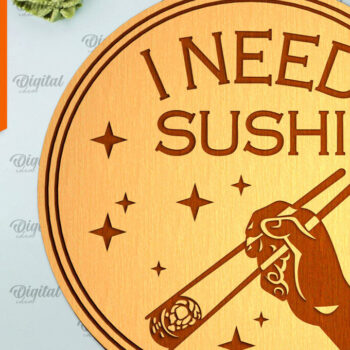 Intra απο ξύλο plywood 3mm-4mm πάχος - Χαραγμένο Sushi Board Laser Cut Δίασταση 30x20 cm INTRAFABR-98535802 - Image 1