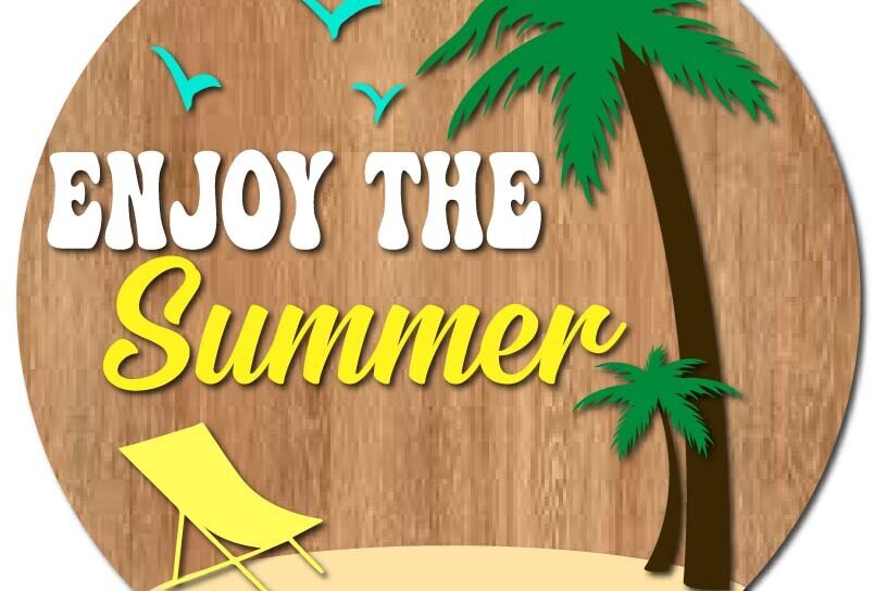 Intra απο ξύλο plywood 3mm-4mm πάχος - Απολαύστε το Summer Door Hanger  Cut File Δίασταση 30x20 cm INTRAFABR-118685134