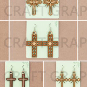 Intra απο ξύλο plywood 3mm-4mm πάχος - Esus Cross Esus Earrings Laser Cut Bundle  Δίασταση 3x3 cm INTRAFABR-124747922