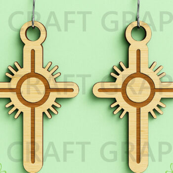 Intra απο ξύλο plywood 3mm-4mm πάχος - Esus Cross Esus Earrings Laser Cut Bundle Δίασταση 3x3 cm INTRAFABR-124747922 - Image 2