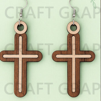 Intra απο ξύλο plywood 3mm-4mm πάχος - Esus Cross Esus Earrings Laser Cut Bundle Δίασταση 3x3 cm INTRAFABR-124747922 - Image 3