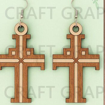 Intra απο ξύλο plywood 3mm-4mm πάχος - Esus Cross Esus Earrings Laser Cut Bundle Δίασταση 3x3 cm INTRAFABR-124747922 - Image 4