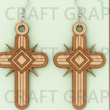 Intra απο ξύλο plywood 3mm-4mm πάχος - Esus Cross Esus Earrings Laser Cut Bundle Δίασταση 3x3 cm INTRAFABR-124747922 - Image 6