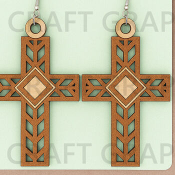 Intra απο ξύλο plywood 3mm-4mm πάχος - Esus Cross Esus Earrings Laser Cut Bundle Δίασταση 3x3 cm INTRAFABR-124747922 - Image 7