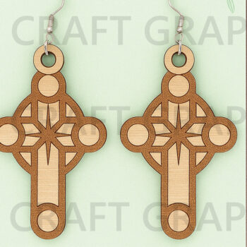 Intra απο ξύλο plywood 3mm-4mm πάχος - Esus Cross Esus Earrings Laser Cut Bundle Δίασταση 3x3 cm INTRAFABR-124747922 - Image 8