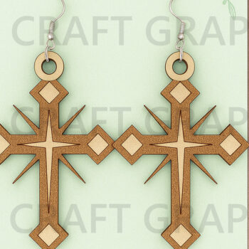 Intra απο ξύλο plywood 3mm-4mm πάχος - Esus Cross Esus Earrings Laser Cut Bundle Δίασταση 3x3 cm INTRAFABR-124747922 - Image 9