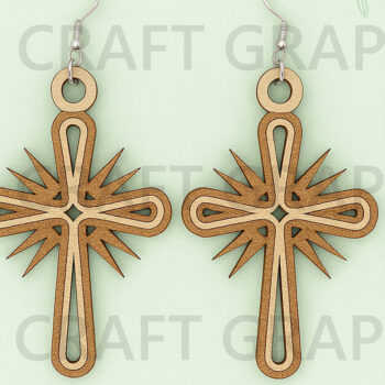 Intra απο ξύλο plywood 3mm-4mm πάχος - Esus Cross Esus Earrings Laser Cut Bundle Δίασταση 3x3 cm INTRAFABR-124747922 - Image 11
