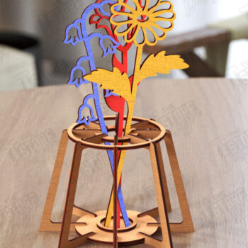 Intra απο ξύλο plywood 3mm-4mm πάχος - Αιώνια Λουλούδια με Stand Laser Cut Δίασταση 20x20 cm INTRAFABR-119959414 - Image 1