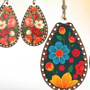 Intra απο ξύλο plywood 3mm-4mm πάχος - Ethnic Style Σκουλαρίκια Drop Laser Cut Δίασταση 32x52 cm INTRAFABR-123290446