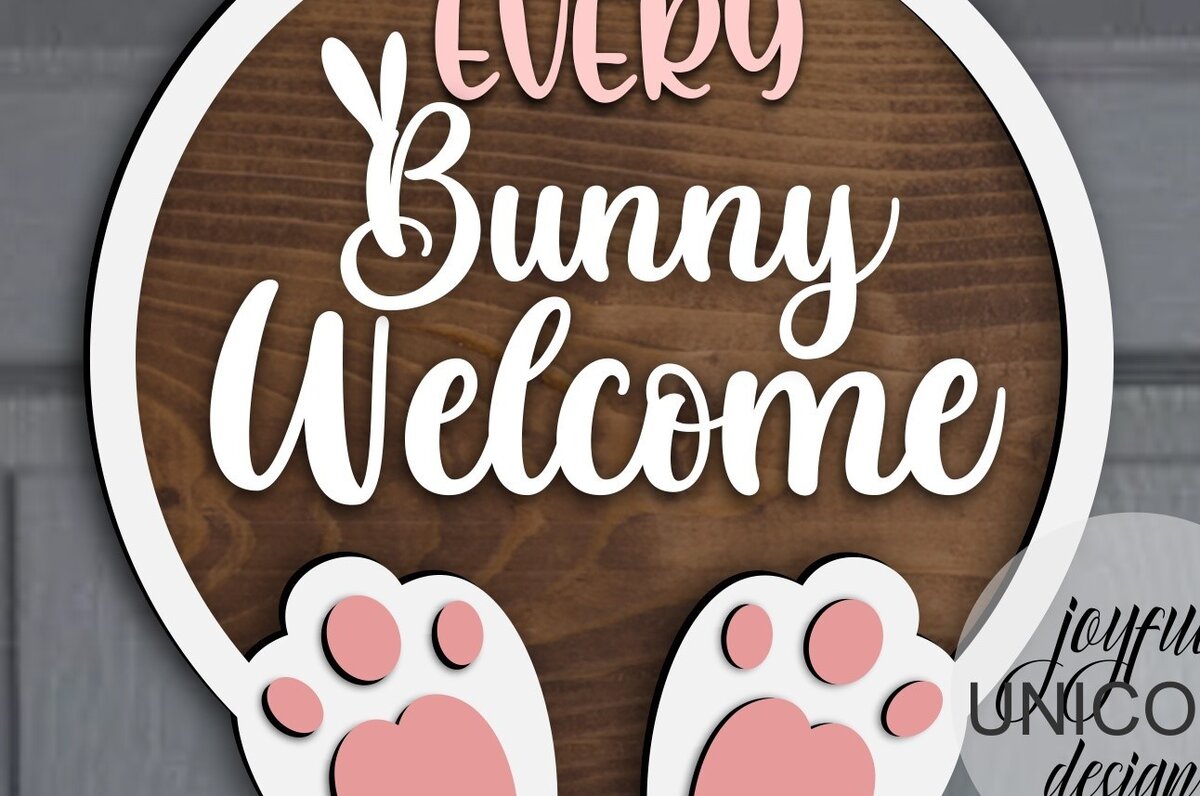 Intra απο ξύλο plywood 3mm-4mm πάχος - Κάθε κρεμάστρα πόρτας καλωσορίσματος Bunny  Δίασταση 15x15 cm INTRAFABR-61603335