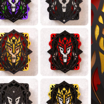 Intra απο ξύλο plywood 3mm-4mm πάχος - Evil Knight Wall Art 3D Layered Cut Δίασταση 30x30 cm INTRAFABR-16321546 - Image 2