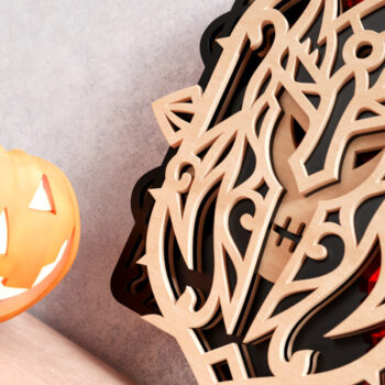 Intra απο ξύλο plywood 3mm-4mm πάχος - Evil Knight Wall Art 3D Layered Cut Δίασταση 30x30 cm INTRAFABR-16321546 - Image 3