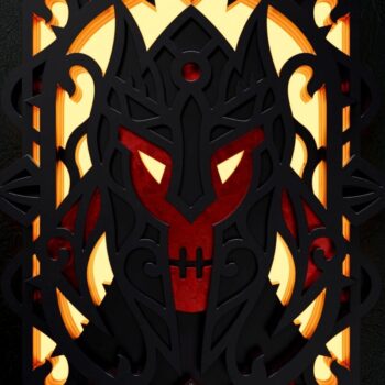 Intra απο ξύλο plywood 3mm-4mm πάχος - Evil Knight Wall Art 3D Layered Cut Δίασταση 30x30 cm INTRAFABR-16321546 - Image 11