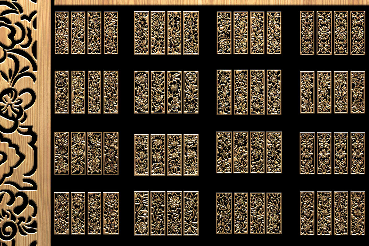 Intra απο ξύλο plywood 3mm-4mm πάχος - Εξαιρετικά σχέδια κοπής με λέιζερ Δίασταση 3200x7200 cm INTRAFABR-118188975