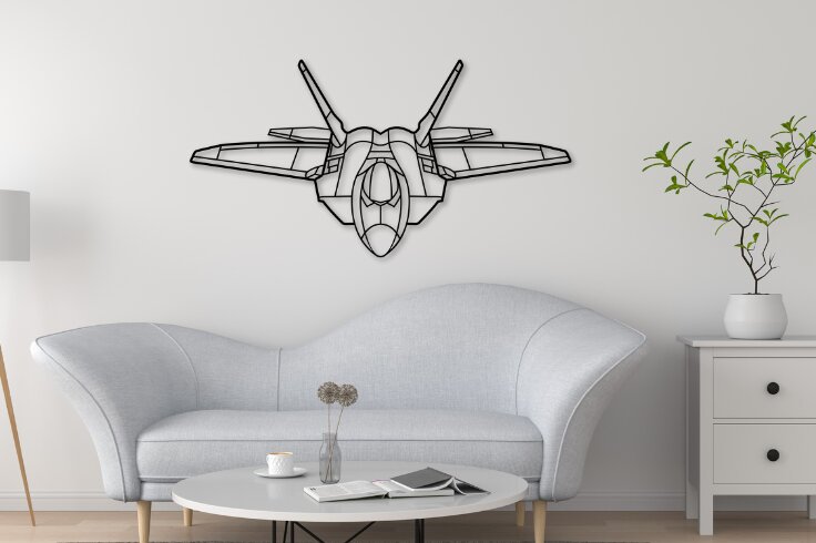 Intra απο ξύλο plywood 3mm-4mm πάχος - F-22 Raptor Laser Cut Aircraft Silhouett Δίασταση 20x20 cm INTRAFABR-112567000