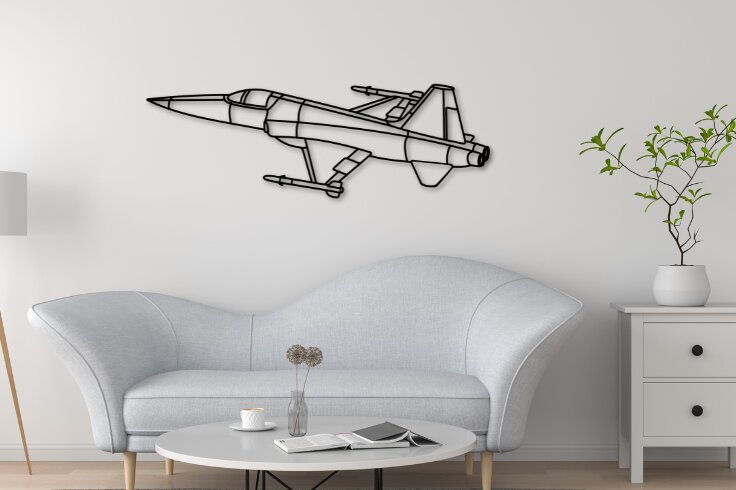 Intra απο ξύλο plywood 3mm-4mm πάχος - Σιλουέτα αεροσκαφών F-5E Laser Cut Δίασταση 20x20 cm INTRAFABR-112566887