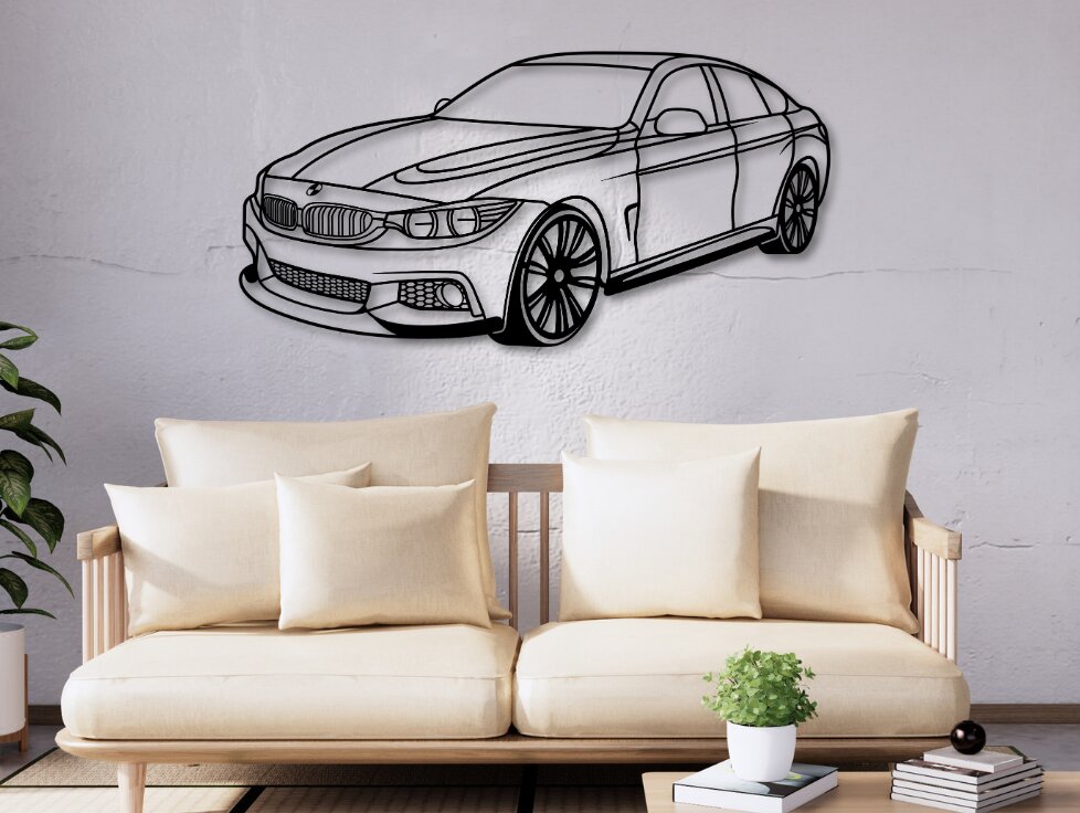 Intra απο ξύλο plywood 3mm-4mm πάχος - F82 Gran Coupe Laser Cut Car Silhouette Δίασταση 20x20 cm INTRAFABR-112809330