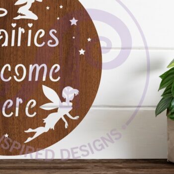 Intra απο ξύλο plywood 3mm-4mm πάχος - Fairies Welcome Here Επιτοίχια επιγραφή, Δίασταση 30x20 cm INTRAFABR-87699146 - Image 1