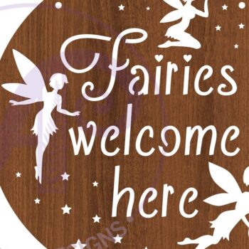 Intra απο ξύλο plywood 3mm-4mm πάχος - Fairies Welcome Here Επιτοίχια επιγραφή, Δίασταση 30x20 cm INTRAFABR-87699146 - Image 3