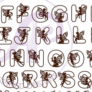 Intra απο ξύλο plywood 3mm-4mm πάχος - Fairy Alphabet Σετ 47 Γραμμάτων Δίασταση 30x20 cm INTRAFABR-69197360 - Image 6