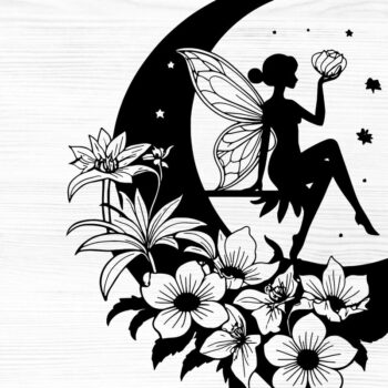 Intra απο ξύλο plywood 3mm-4mm πάχος - Νεράιδα και Ημισέληνος |  αποκοπής  Δίασταση 30x20 cm INTRAFABR-96341720 - Image 1