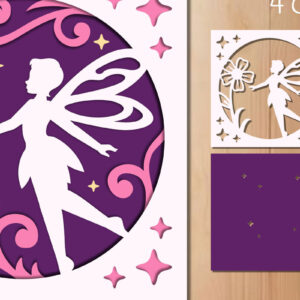 Intra απο ξύλο plywood 3mm-4mm πάχος - Νεράιδα και λουλούδια με στρώσεις Papercut  Δίασταση 20x20 cm INTRAFABR-85899063