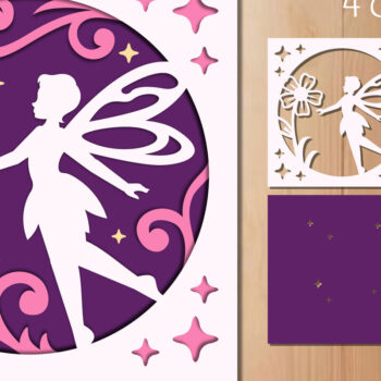 Intra απο ξύλο plywood 3mm-4mm πάχος - Νεράιδα και λουλούδια με στρώσεις Papercut  Δίασταση 20x20 cm INTRAFABR-85899063 - Image 1