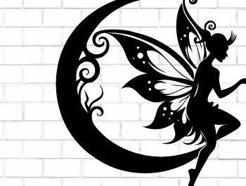 Intra απο ξύλο plywood 3mm-4mm πάχος - Fairy and Moon Wall Art Laser Cut  Δίασταση 40x50 cm INTRAFABR-122528463 - Image 1