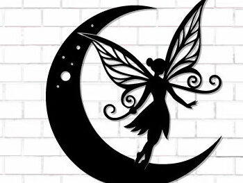 Intra απο ξύλο plywood 3mm-4mm πάχος - Fairy and Moon Wall Art Laser Cut  Δίασταση 40x50 cm INTRAFABR-122528255 - Image 1