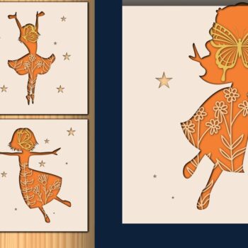 Intra απο ξύλο plywood 3mm-4mm πάχος - Πακέτο  Shadow Box Fairy Butterfly Δίασταση 25x25 cm INTRAFABR-34893963 - Image 1