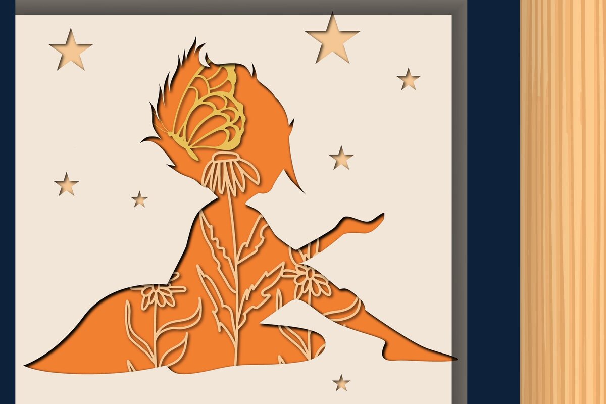 Intra απο ξύλο plywood 3mm-4mm πάχος - Fairy Butterfly Wild Floral Shadow Box Δίασταση 25x25 cm INTRAFABR-34893648