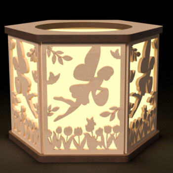 Intra απο ξύλο plywood 3mm-4mm πάχος - Κηροπήγιο Fairy Laser Cut  Δίασταση 6x6 cm INTRAFABR-116459206 - Image 1