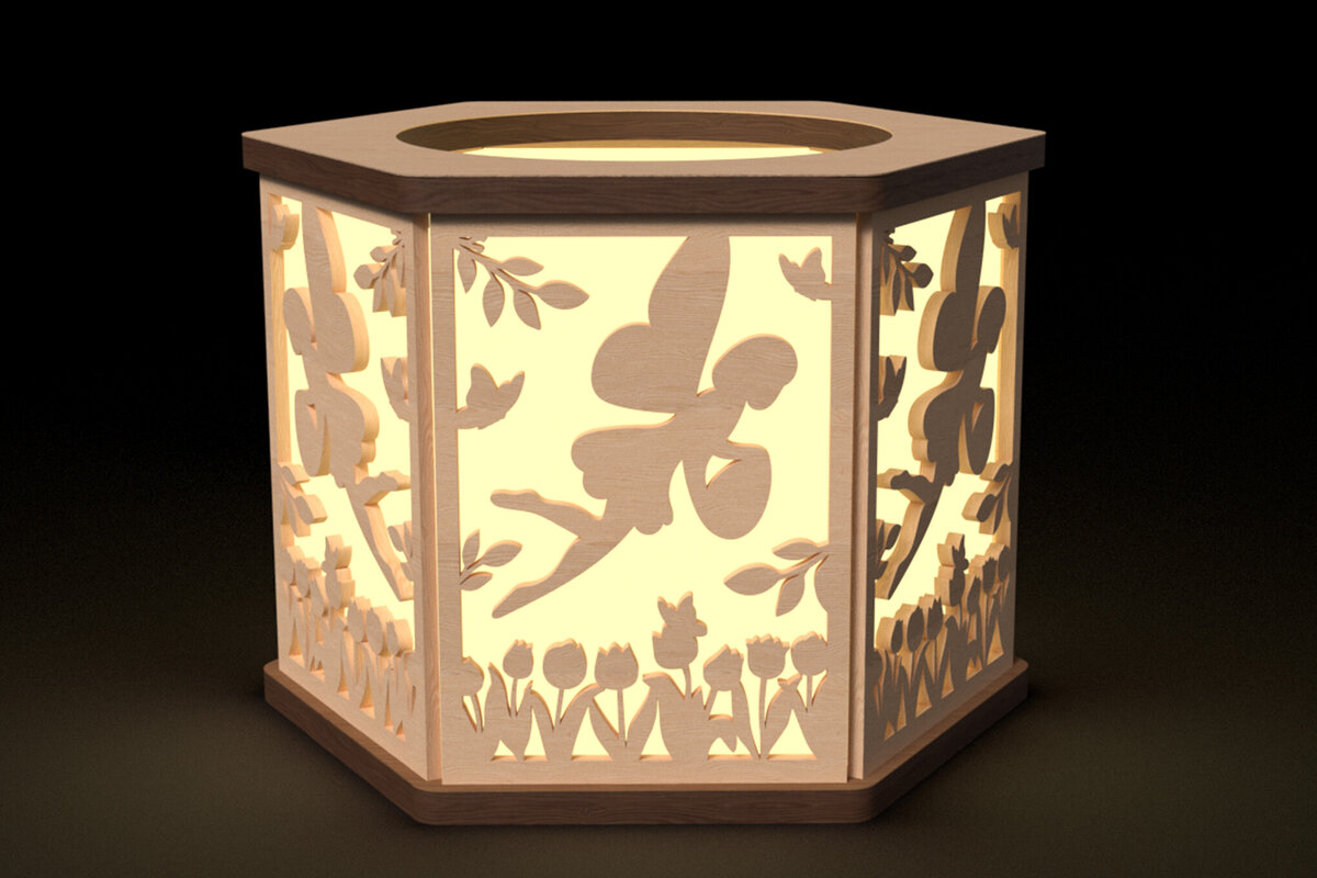 Intra απο ξύλο plywood 3mm-4mm πάχος - Κηροπήγιο Fairy Laser Cut  Δίασταση 6x6 cm INTRAFABR-116459206