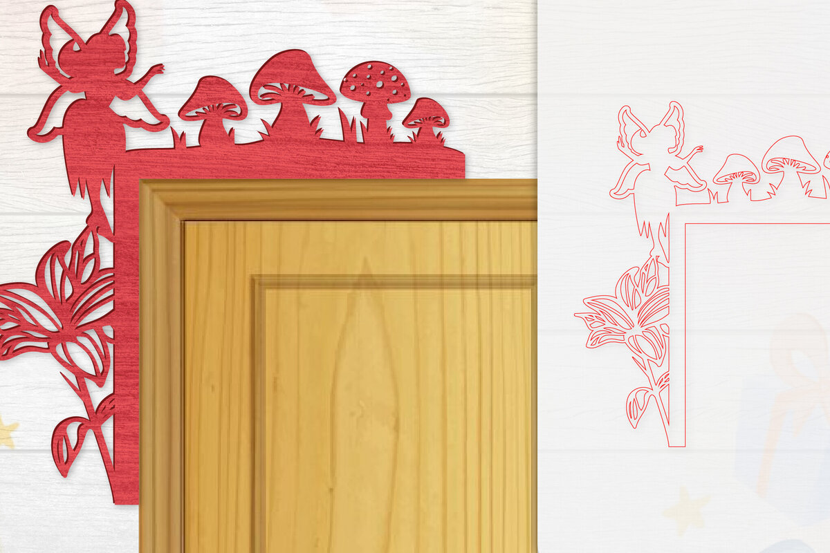 Intra απο ξύλο plywood 3mm-4mm πάχος - Γωνιακή  Fairy Door Δίασταση 20x20 cm INTRAFABR-115386834