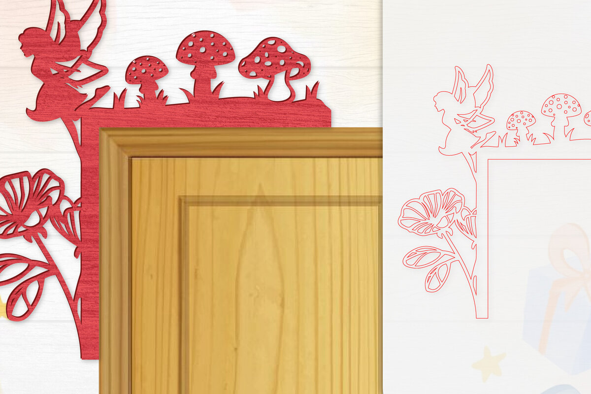 Intra απο ξύλο plywood 3mm-4mm πάχος - Γωνιακή  Fairy Door Δίασταση 20x20 cm INTRAFABR-115386885