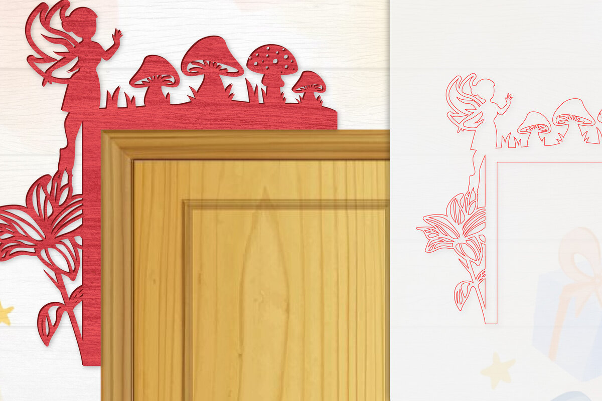 Intra απο ξύλο plywood 3mm-4mm πάχος - Γωνιακή  Fairy Door Δίασταση 20x20 cm INTRAFABR-115386906