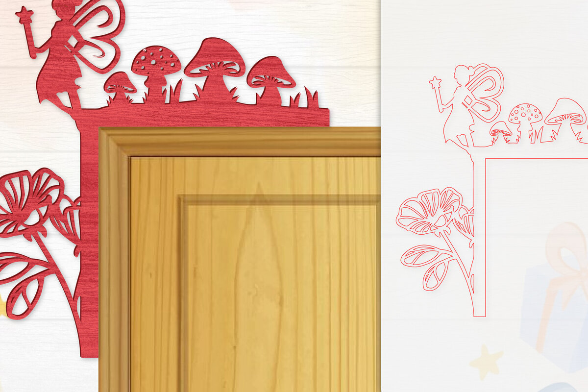 Intra απο ξύλο plywood 3mm-4mm πάχος - Γωνιακή  Fairy Door Δίασταση 20x20 cm INTRAFABR-115386923