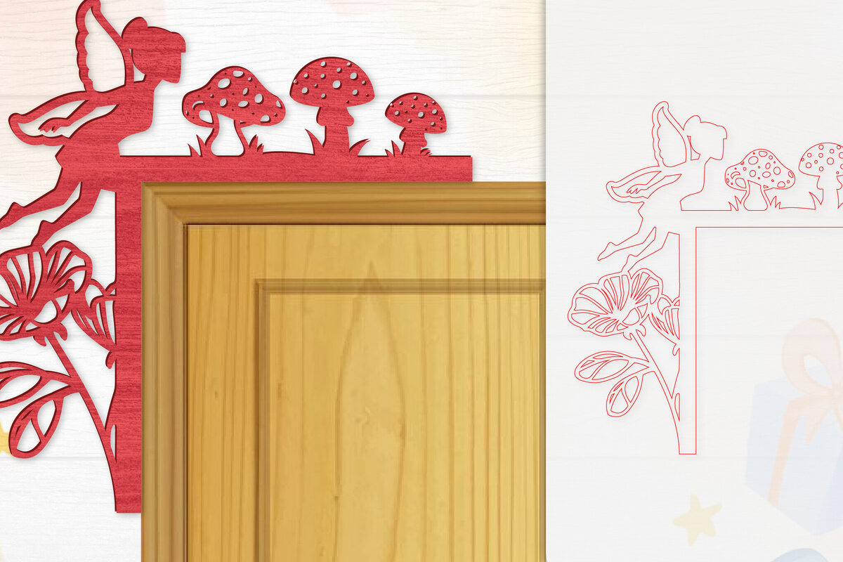 Intra απο ξύλο plywood 3mm-4mm πάχος - Γωνιακή  Fairy Door Δίασταση 20x20 cm INTRAFABR-115386981