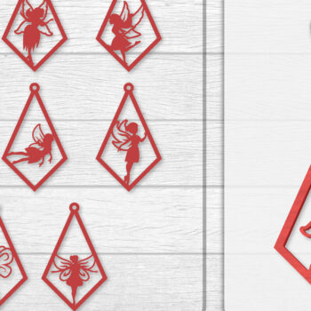 Intra απο ξύλο plywood 3mm-4mm πάχος - Σκουλαρίκια Fairy Lasercut BNDLES 8 ΣΧΕΔΙΑ Δίασταση 3x3 cm INTRAFABR-115059002 - Image 1