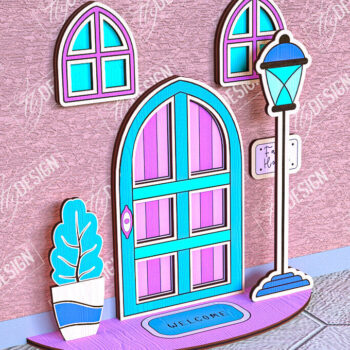 Intra απο ξύλο plywood 3mm-4mm πάχος - Fairy Garden Door Design | Νεραϊδόσπιτο Δίασταση 30x20 cm INTRAFABR-95987123 - Image 1