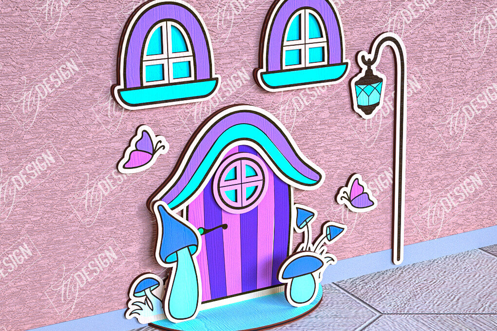 Intra απο ξύλο plywood 3mm-4mm πάχος - Fairy Garden Door Design | Νεραϊδόσπιτο Δίασταση 30x20 cm INTRAFABR-95987132