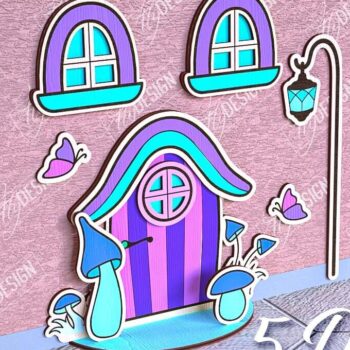 Intra απο ξύλο plywood 3mm-4mm πάχος - Πακέτο κοπής Laser Door Fairy Garden Δίασταση 30x20 cm INTRAFABR-95987147 - Image 1