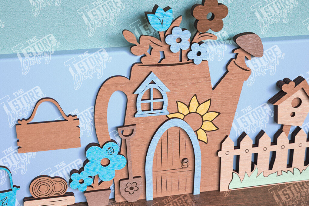 Intra απο ξύλο plywood 3mm-4mm πάχος - Fairy Garden Door Design Cut Laser Δίασταση 30x20 cm INTRAFABR-96214805