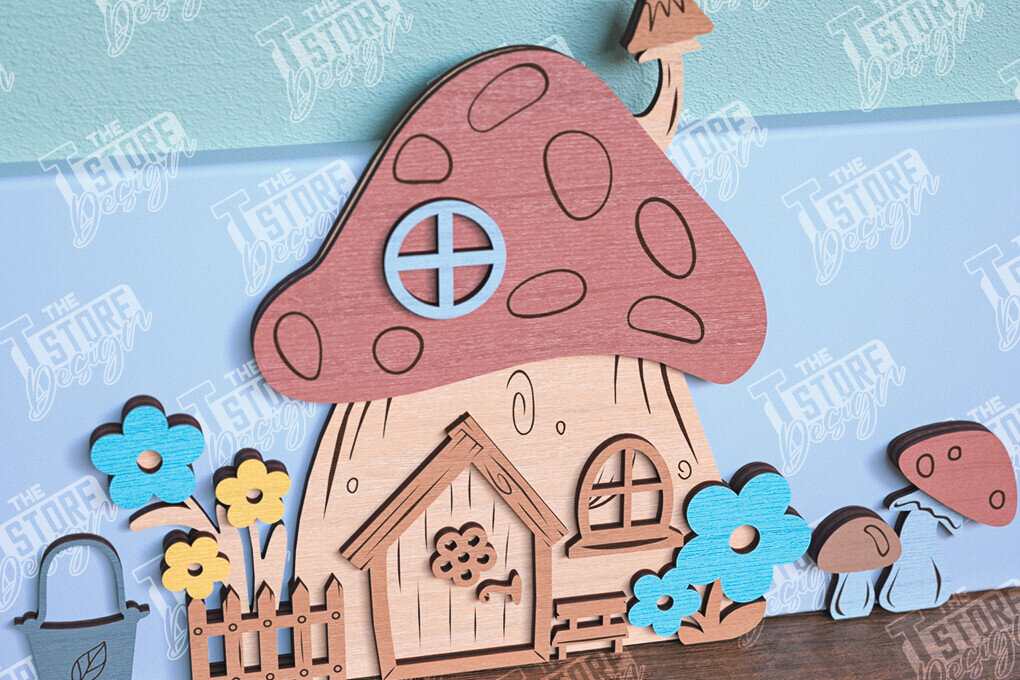 Intra απο ξύλο plywood 3mm-4mm πάχος - Fairy Garden Door Design Cut Laser Δίασταση 30x20 cm INTRAFABR-96214809